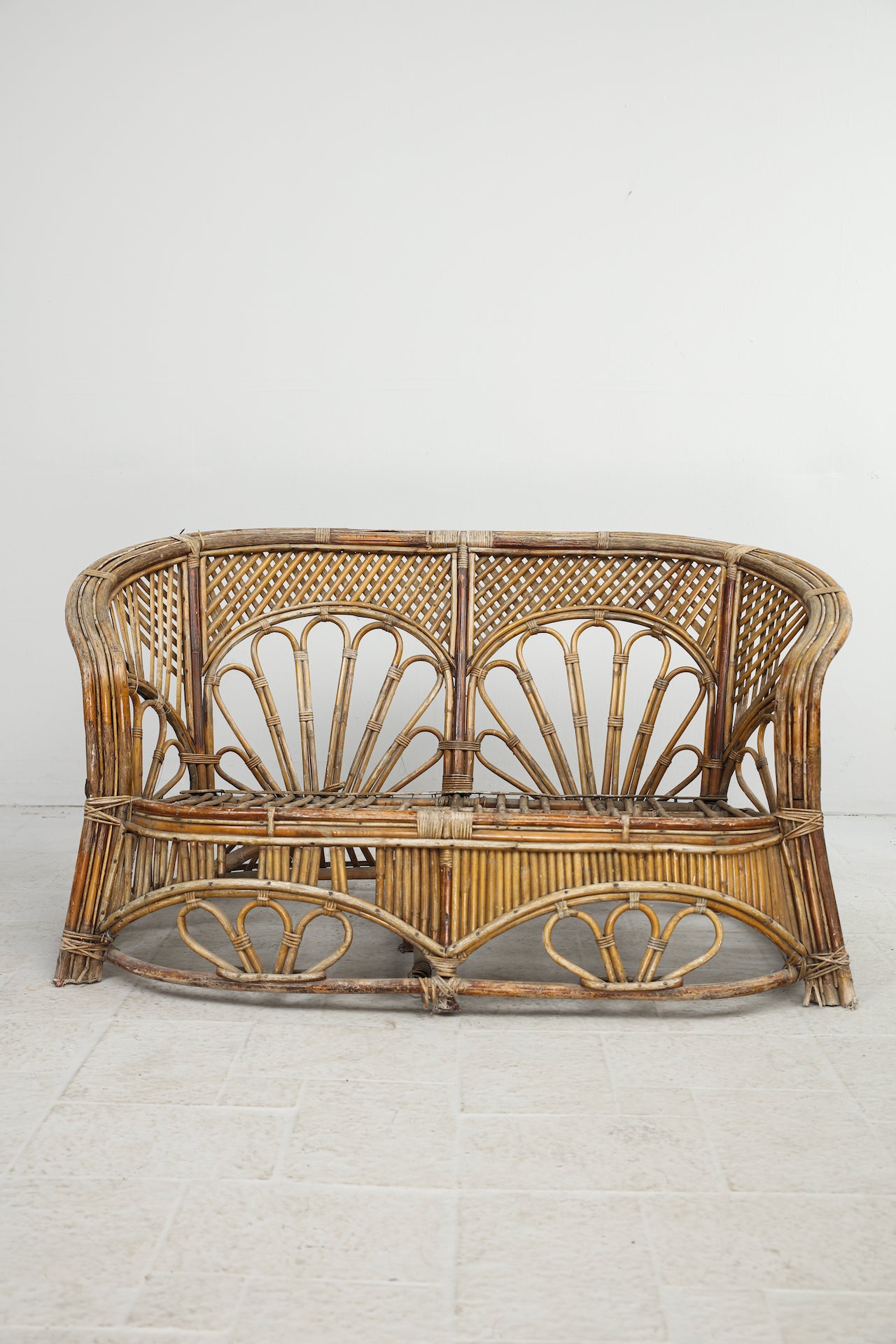 Antique discount cane sofa