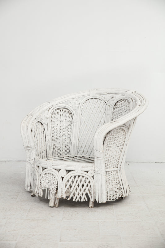 White Painted Cane Chair